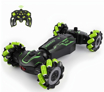 Gesture Sensing RC Stunt Car Hand Controlled, LED Lights, Music, 4WD, Double-Sided 360 Flips, Off-Road Twist Vehicle. Best Birthday Gift for Kids Ages 6-13, Boys' Toys.