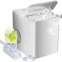 OLIXIS Ice Maker Countertop, 9 Cubes Ready in 6 Mins, 26lbs in 24Hrs, Self-Cleaning Ice Machine with Ice Scoop and Basket, 2 Sizes of Bullet Ice, White