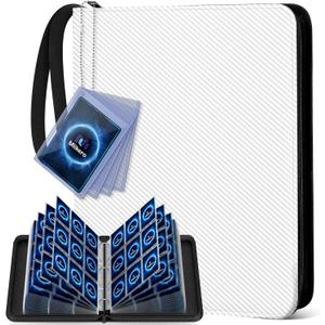 Mlikero Trading Card Binder, 9 Pocket Card Binder with Card Display Design, 720 Double Sided Pocket Collection Binder, Card Albums for MTG, TCG, and Sports Cards(White)