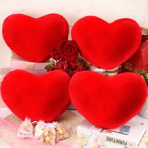 Queekay 4 Pcs Valentine Heart Pillow Cute Plush Cushion Toy Valentine Throw Heart Shaped Pillow Decorative Stuffed Plush Toy for Friends Bed Chair Sofa Cars(Red)