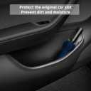 TOPABYTE Door Side Storage Box Full Wrapped for Tesla Model Y Juniper 2025 2026 4PCS Front & Rear Door Organizer Tray TPE Slot Pockets Liner Protector for Model Y Launch Series Accessories