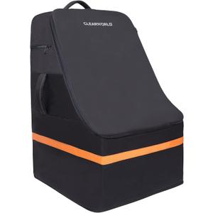Clearworld Large Car Seat Travel Bag for Airplane - Backpack Cover With Padded Adjustable Shoulder Strap, Airport Gate Check Bag, Fits Infant Carriers & Booster, Black