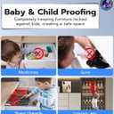 Anweller Smart Cabinet Lock, Hidden No Drill Adhesive Baby Proofing Child Proof Drawer Locks, Keyless RFID Bluetooth Cabinet Locks for Adults File Kitchen Cupboard Closet Liquor - Black