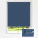 LazBlinds No Drill Blackout Roller Shades, 28.5" W x 72" H, Navy Blue