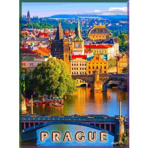 Metal Sign Wall Plaque Prague Czech Republic Europe European Praha Advertisement Travel Art Art Decor House Home Tin Signs 8X12 Inch