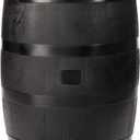 RTS Home Accents 50-Gallon ECO Rain Barrel Made with 100% Recycled Plastic, Flat Back Rain Water Collection Barrel, Black