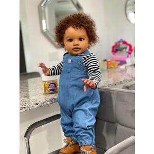 Big Reborn Toddler Baby Dolls Black 26 Inch African American Standable Baby Dolls Realistic Newborn Soft Vinyl Silicone Baby Cloth Body Dolls Toy for Kids Age 3+