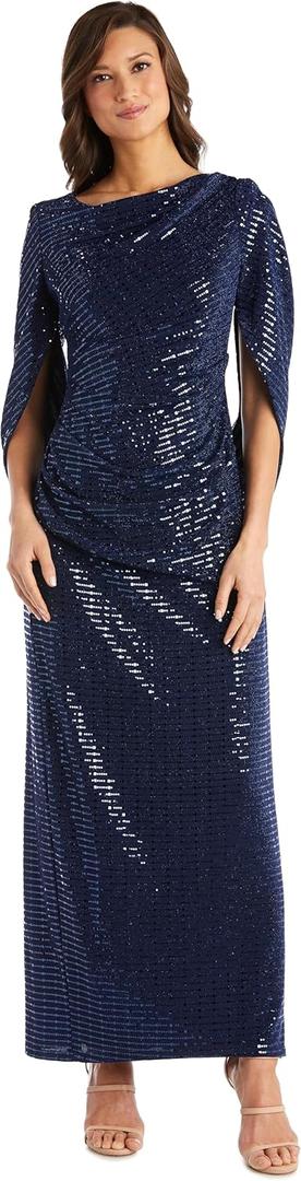 R&M Richards Womens Glamorous at Evening Cocktail Dress (22 W, Navy)