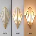 Modern style wall light set of two,Battery operated wall sconces with remote control,Wireless art deco lighting fixture for living room,6 RGB colors dimmable(With bulbs+remote control+charging cable)