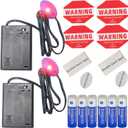 Fake Car Alarm, Dummy Car Alarm,(Batteries Included) Red LED Light Simulate Imitation Security System, Warning Anti-Theft Flash Blinking Lamp (Blue Light-2 Pack)