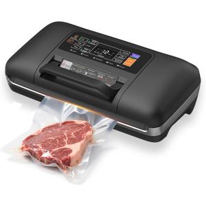 Newise 85Kpa Vacuum Sealer Machine - Kitchen Gifts, 10-in-1 Full Automatic Food Saver with Easy-Lock Handle, Built-in Cutter & Roll Storage for Dry/Moist Foods, Includes Bags & External Hose
