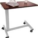 Hospital Bed Table on Wheels Over Bed Tray for Feeding Eating and Laptop, Adjustable Height Heavy Duty with Capacity up to 70 lbs, 31.5"D x 15.5"W x 41.5"H
