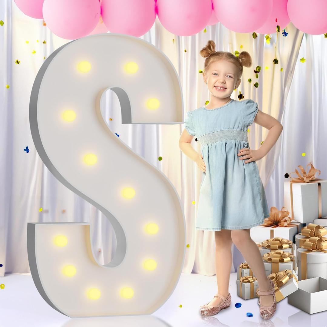 imprsv Light Up Letters, 4FT Marquee Letters for Birthday Wedding Engagement Party Decor, Large Marquee S for Party Decoration Arch Kit Decorations