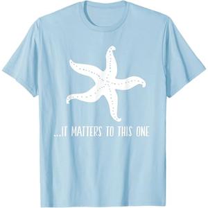It Matters To This One Inspirational Starfish Story Poem T-Shirt L