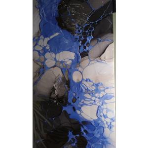 Abstract Canvas Wall Art: Large Wall Art for Living Room, Bedroom & Gray Office Decorations for Work, Framed Artwork - Modern Decor with Blue & Black Paintings (40L" x 20W")