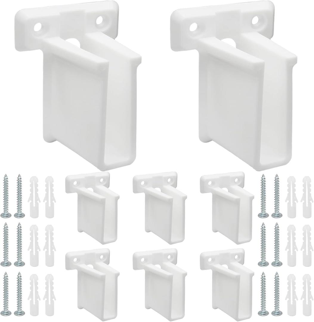 Uenhoy 12 Pcs Wire Shelf End Bracket, White Plastic Closet Shelves Brackets, Corner Support Bracket Wall Mount Shelf Brackets with Fasteners