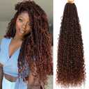 Soft Boho Locs Crochet Hair for Black Women-30 Inch 8 Packs Goddess Faux Locs Crochet Human Hair Feeling Pre Looped with Curly Ends(T30, 30 Inch(Pack of 8))