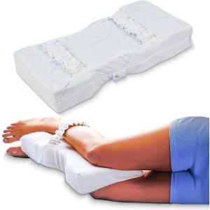 Back Support Systems Knee-T Leg Pillow - High Resiliency Foam Knee Pillow for Sleeping, Back Pain Relief, Hip and Sciatica Pain, Side Sleepers (Standard), White