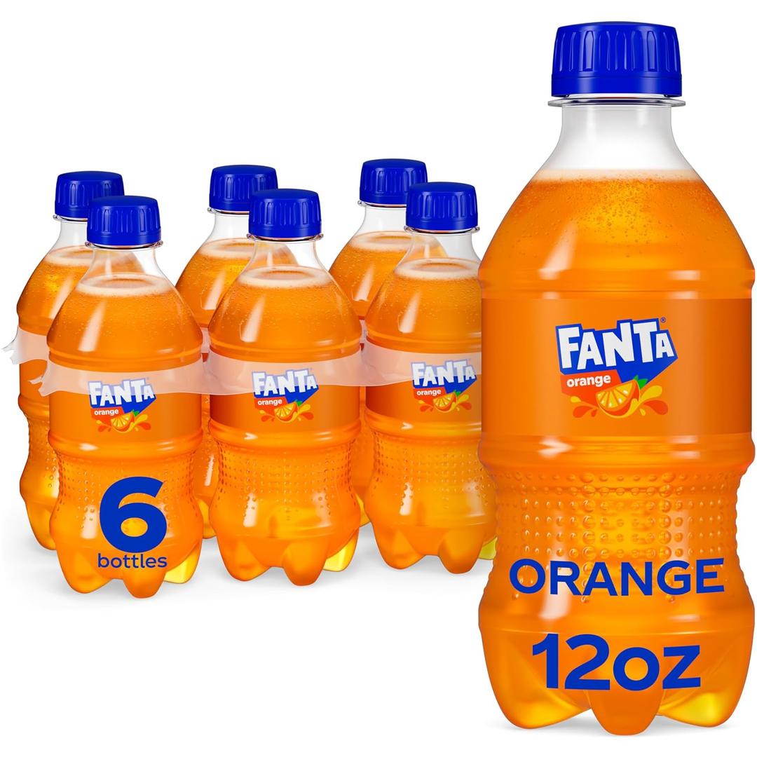 3 x Fanta Orange Soda Soft Drink, 12 fl oz Bottles, 6 Pack (EXP 08/31/26)