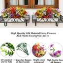 Artifical Flowers for Outdoors,24 Bundles Uv Resistant Artificial Outdoor Flowers for Decoration,Realisic Fake Flowers for Planters,Faux Silk Flowers for Outside Home Decor Indoor Window Box Vase