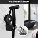 YOHOM Handheld Shower Head Holder Bracket Suction Cup Adjustable Stainless Steel Vacuum Shower Wand Hose Holder for Sprayer Nozzle Removable Bathroom Accessory Clip Wall Mount Matte Black