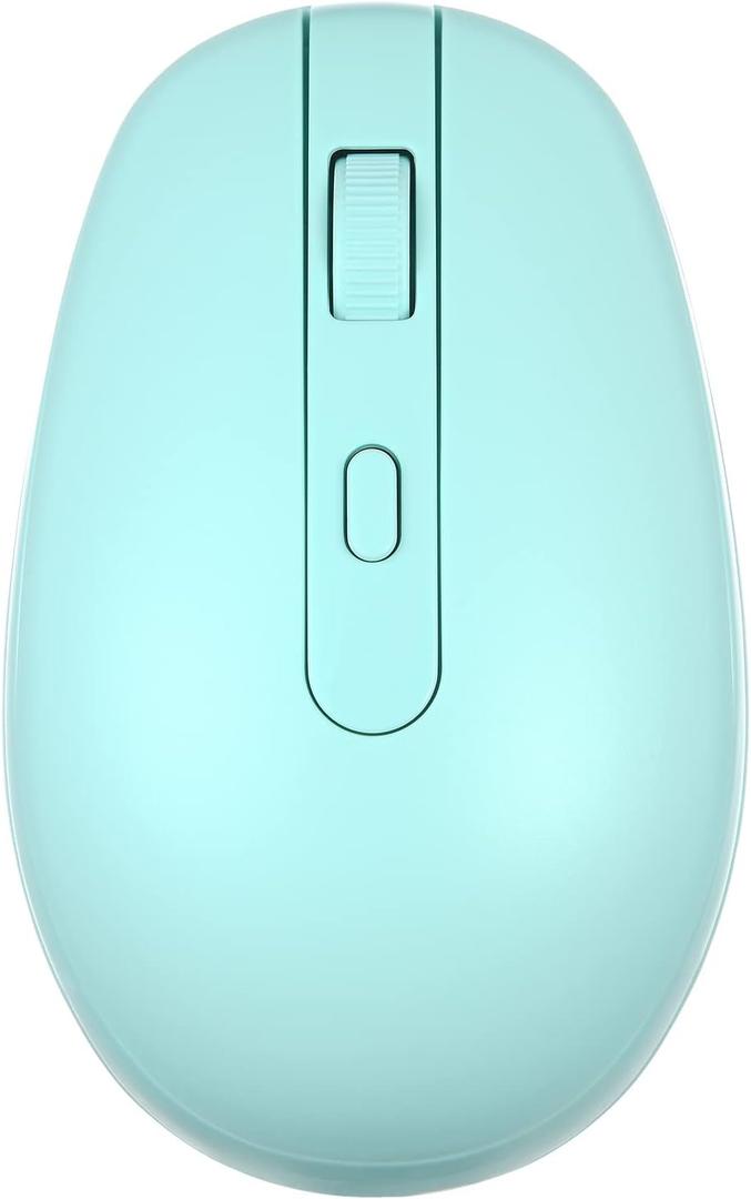 Rii Wireless Mouse RM700 2.4G Silent Mouse with USB Nano Receiver for Laptop,PC,Mac,Chromebook,Windows (Light Cyan)
