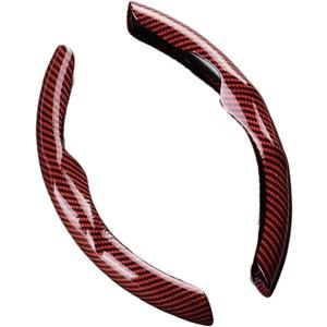 Steering Wheel Cover for E46 Auto Interior Styling Car Accessories Carbon Fiber Car Steering Wheel Covers Non-Slip Protector Cover, Red