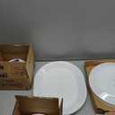 Corelle Vitrelle 38-Piece Service for 12 Dinnerware Set, Triple Layer Glass and Chip Resistant, Lightweight Round Plates and Bowls Set, Winter Frost White