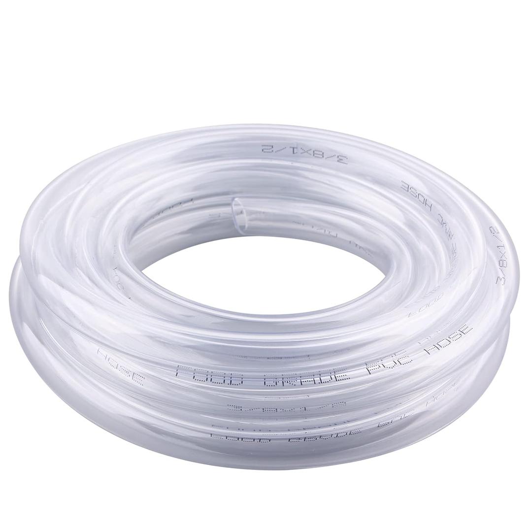 DERNORD PVC Tubing 3/8"ID X 1/2"OD Flexible Clear Vinyl Hose 10 Feet for Food Grade