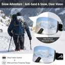 OTG Magnetic Frameless Ski Goggles, Ultra-Wide View Snowboarding Goggles,Double-pane Anti Fog Snow Goggles, Interchangeable Lens, UV400 Protection