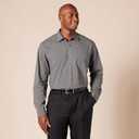 Amazon Essentials Men's Long-Sleeve Casual Poplin Shirt (Gray, L)