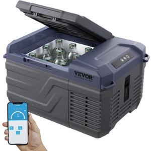 VEVOR Car Refrigerator, 12 Volt Car Refrigerator Fridge, 9 L Single Zone Portable Freezer, -4-68 Adjustable Range, 12/24V DC and 100-240V AC Compressor Cooler for Outdoor, Camping, RV