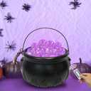 Halloween Bubbling Cauldron Decor Halloween Decorations Indoor Outdoor Witches Cauldron Lights Hocus Pocus Candy Bucket Decoration for Home Kitchen Room Table Fireplaces Decoration