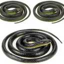 NAKIMO 3 Pieces Realistic Rubber Snake 50” & 31.5” Fake Snake Toy for Garden Props and Practical Joke