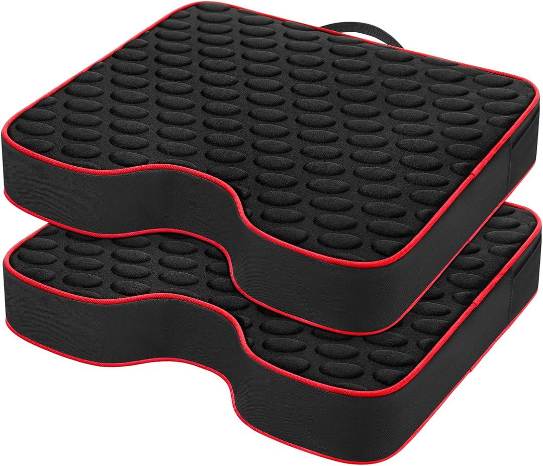 Stadium Seat Cushions - Portable Bleacher Cushions with 2.5" Extra Thick High-Density Foam and Massage Dots, Fashion Outdoor Seat Cushions for Sports Events, Travel, Camping, Chairs - 2 Pack