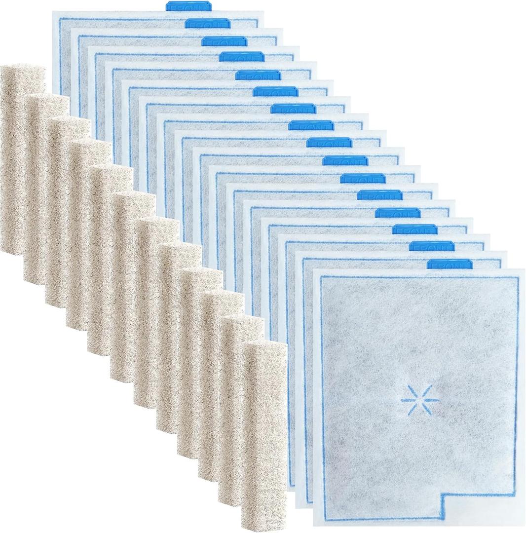 16Pack Large Filter Cartridges Replacement Compatible with Aqueon QuietFlow LED PRO Size 20,30,50,75/Power Filter Size 20,30,50,55/75, E Internal 40 and Canister Filter (Extra 12Pcs Filter Pads)