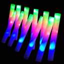 Foam Glow Sticks Bulk 100 Pack,3 Modes Flashing LED Light Sticks Glow in The Dark Party Supplies Light Up Toys for Parties Wedding Birthday Concert Christmas Halloween
