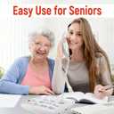 Big Button Phone for Seniors, Uvital Senior Landline Phones for Elderly with 10 One-Touch Dialing Big Buttons, Corded Landline Telephone with SOS Emergency Button, Replaceable Photo, Adjustable Volume
