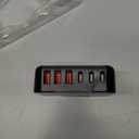 Updated USB C Fast Charger Block, 100W GaN 6 Port PD USB C QC USB A Wall Charger Adapter Plug Cube, Type C Charging Station Hub for iPhone 17 16 15 14 13 Pro Max iPad Samsung Pixel 5ft Extension Cord