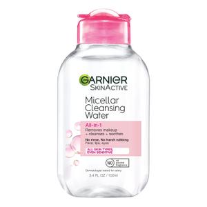Garnier Micellar Cleansing Water, All-in-1 Makeup Remover and Facial Cleanser, For All Skin Types, 3.4 Fl Oz (100mL), 1 Count 