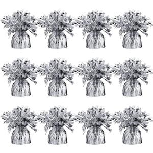 Silver Balloon Weights, Heavy Balloon Weight Pack of 12 Metallic Foil Weights for Balloons, Birthday Party & Wedding Table Centerpiece Ballon Weight 4.8 DIY Ballon Weights for Helium Balloons