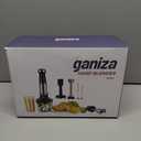 Ganiza Immersion Blender Handheld, 6 in 1 Hand Blender Stainless Steel Blade, 15 Speed Stick Blenders Electric, 800ml Mixing Beaker, 600ml Chopper, Whisk, Frother, Potato Masher (Black)