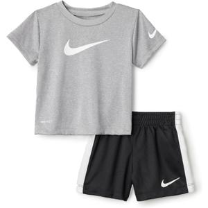 Nike Baby Dri-FIT Swoosh Tee and Shorts 2-Piece Set (Black)