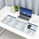 Computer Office Power Point Excel Word Shortcuts Gaming Keyboard Mouse Pad Mousepad Desk Mat Huge Extended XL Rubber Sole for Home Office 31.5"X 11.8" (One Size, Black14)