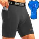 Men's 4D Padded Bike Shorts Cycling Underwear Biking Bicycle Padding Shorts for Men Side Pockets (Large, Dark Grey)