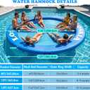 Inflatable Water Hammock Floating Dock, 8/12/15FT Extra Large Round Floating Ring Dock for Lake, Pool, Floating Island Raft with Carry Bag for Summer Parties, No Pump