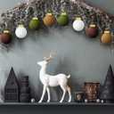 HyDren 16 Pcs Neutral Textured Christmas Ball Ornaments 2.4 Inch Vintage Christmas Tree Hanging Decor Plastic Matte Rustic Boho Ornaments with Loop for Xmas Holiday Farmhouse Decoration(Retro Colors)