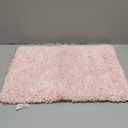 Yimobra Light Pink and White Bathroom Rugs Non Slip Washable, Ultra Soft and Water Absorbent Bath Mats, Plush Fluffy Shower Mat Outside, Microfiber Thick Matts for Bathroom Floor/Sink, 24x17