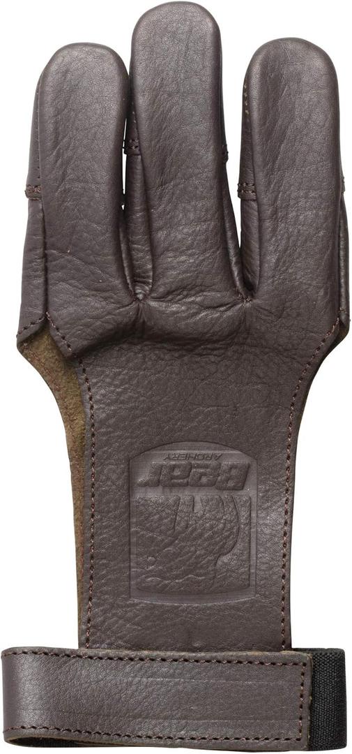 Bear Archery Leather 3 Finger Traditional Archery Shooting Glove, Medium, Black (ASG101M)