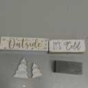 4 Pcs Christmas Decorations Indoor - Christmas Tree Table Decoration for Home - Wooden Centerpiece For Table - Winter Tiered Tray Decor Rustic Farmhouse Xmas Gift for Home Kitchen Mantel